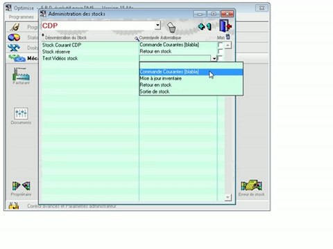 Stocks: Créer et supprimer Optimizze - ERP - V12
