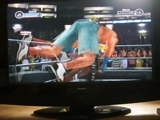 match de catch sur smackdown vs raw sur wii (detente)