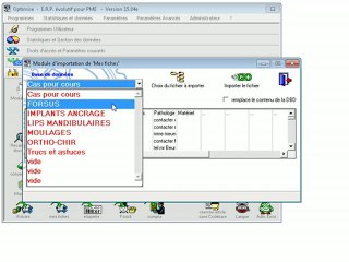 Mes fiches: Module d'importation Optimizze - ERP - V12