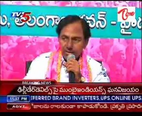 KCR talking to media