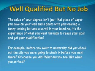 Well qualified but no job