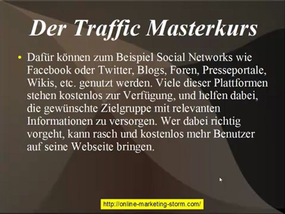 Der Traffic Masterkurs