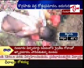5 persons killed in road accident at guntur district