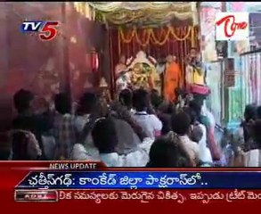 Students have special darsan and blessings at Durga temple