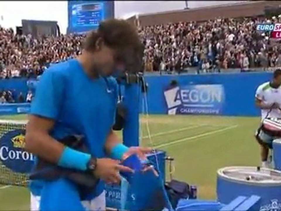 Tsonga matchball Nadal, ATP QUEENS 2011 10.6.11