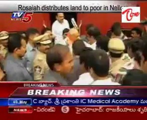 Rosaiah distributes land to poor in Nellore