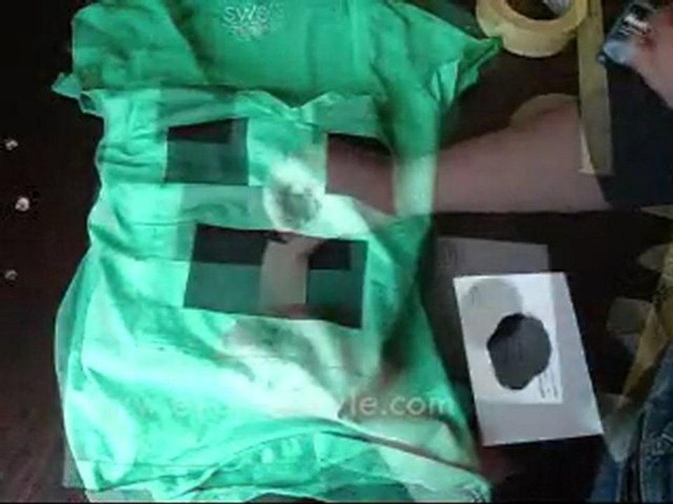 How to make a minecraft creeper shirt! (easy stenciling technique)