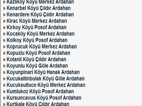 ARDAHAN KÖYLERİ KÖY LİSTESİ + ardahan türküsü @ MEHMET ALİ ARSLAN Videos