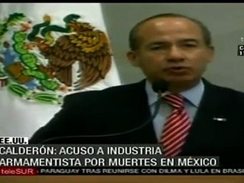 Acusa Calderón a industria armamentista muertes en México