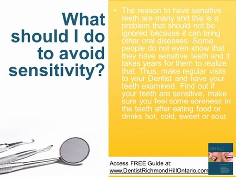 Dentist Richmond Hill talks about Teeth Sensitivity
