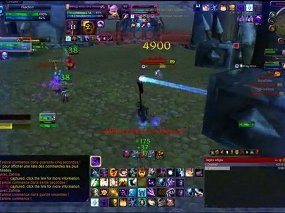 WoW pretre ombre & demoniste afli en arène 2vs2.