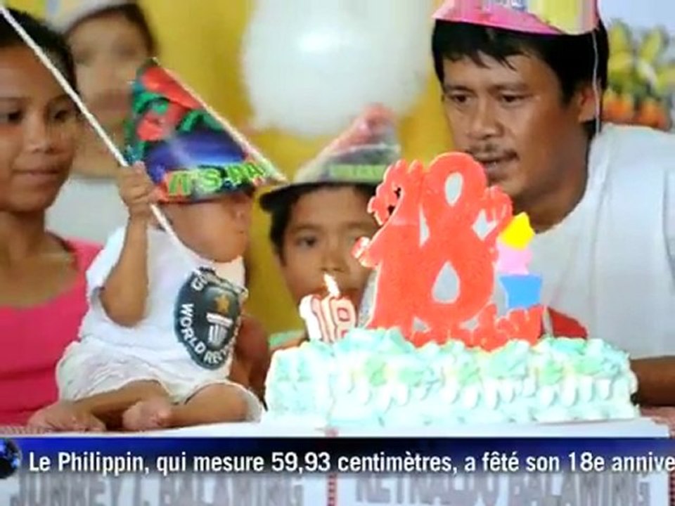 59,93cm de haut et de sourires ! Le Philippin Junrey Balawing, 18 ans, est devenu l'homme le plus petit du Monde lors de son anniversaire
