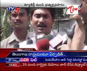 YS Jagan talking to media in New Delhi