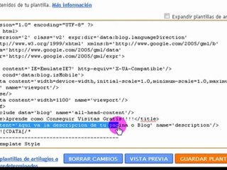 Como Generar Visitas Gratis- Poner Description en Blogger