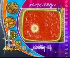 Abhiruchi - Recipes - Vankaya Pachi Senagapappu, Tomato Kobbari Lavuju & Tamalapaku Bajjilu - 02