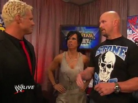 Steve Austin, Dolph Ziggler & Vickie Guerrero backstage 6-13-11
