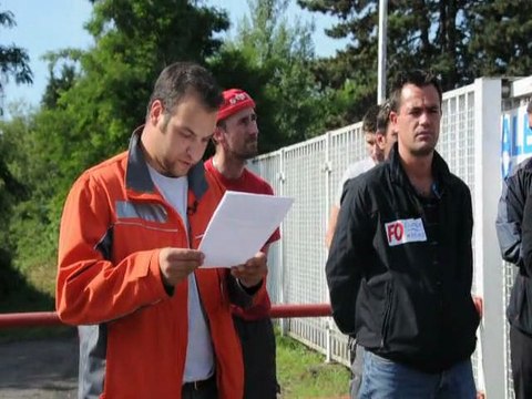 La centrale thermique de Lucy (Montceau-les-Mines) en grève (15/06/2011)