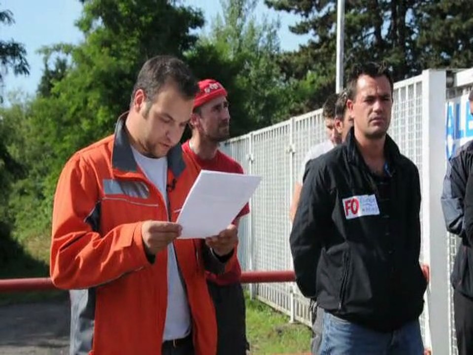 La centrale thermique de Lucy (Montceau-les-Mines) en grève (15/06/2011)