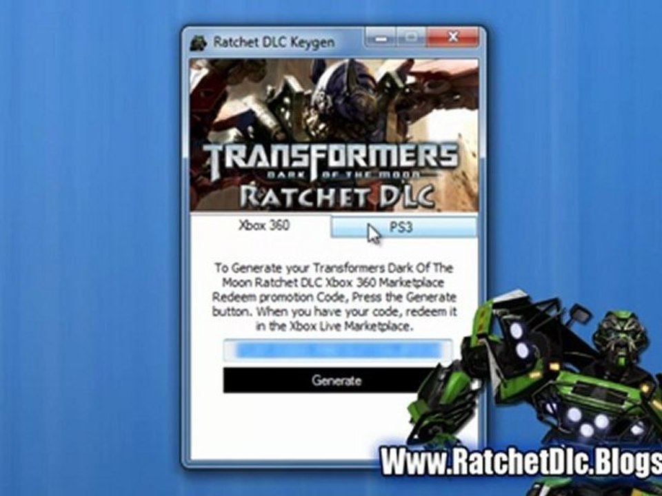 How to Get Transformers Dark Of The Moon Ratchet DLC Codes!!