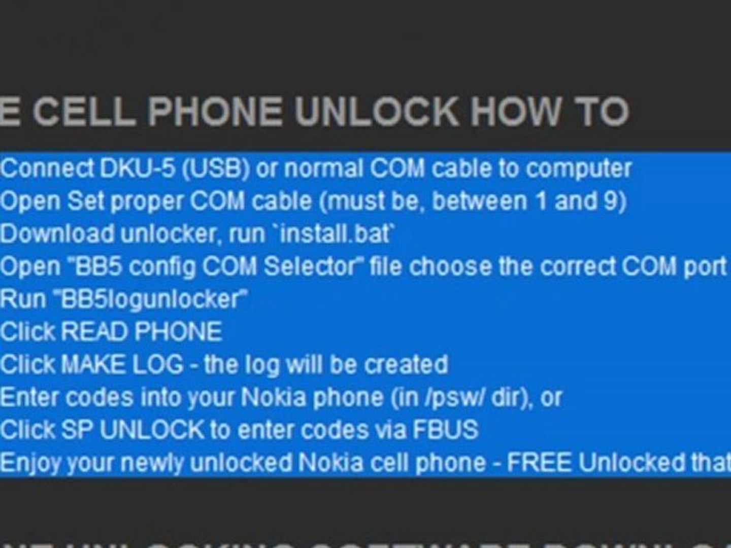 Nokia BB5 free cell phone unlock - video Dailymotion