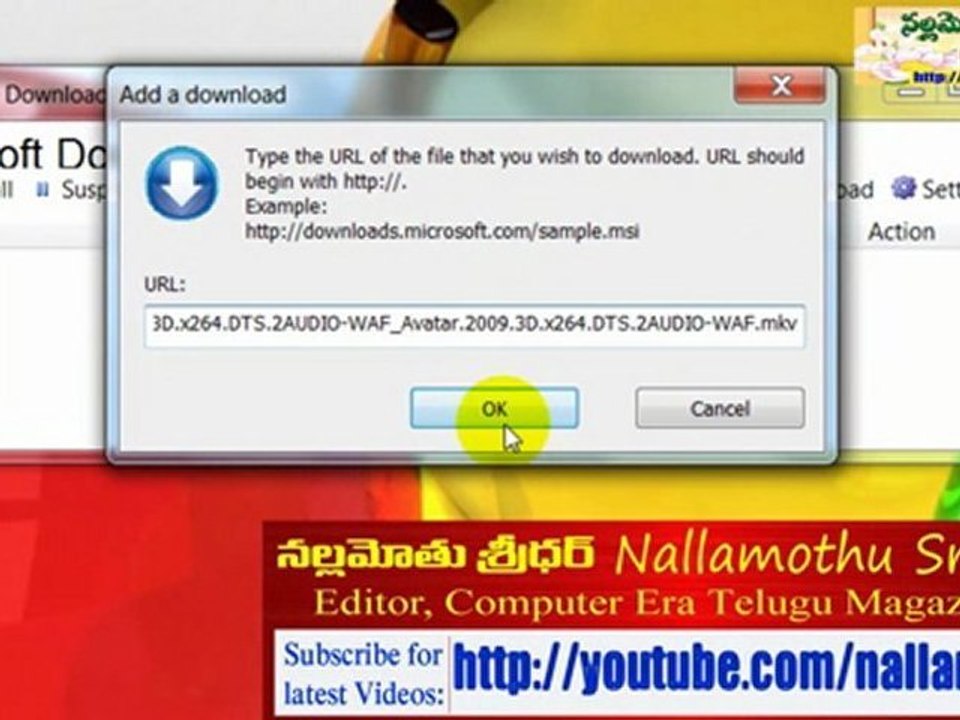 తెలుగు telugu Microsoft Download Manager వేగంగా  Full HD Nallamothu