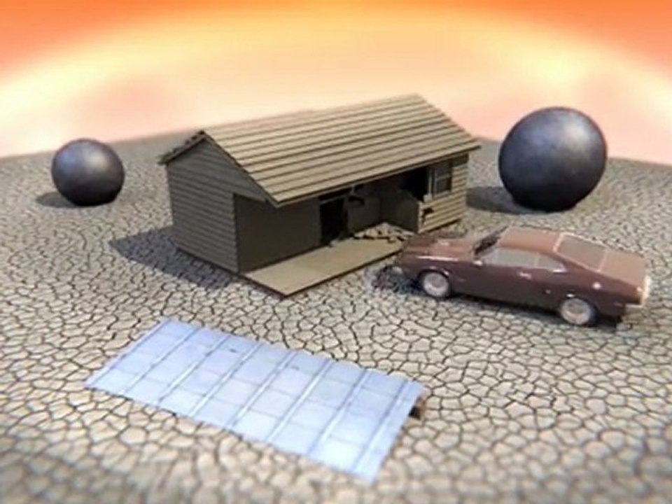 Blender 2.5 Destruction, physique simulation.