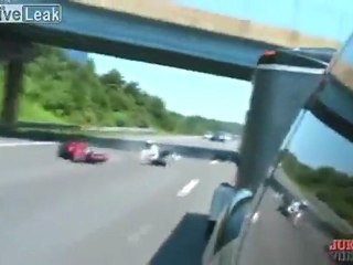 High-speed Motorcycle Wheelie Fail on Highway