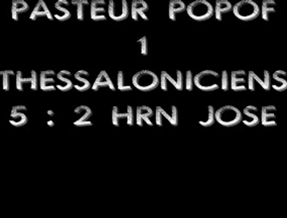 PASTEUR POPOF 1 THESSALONICIENS  CH 5 V 2