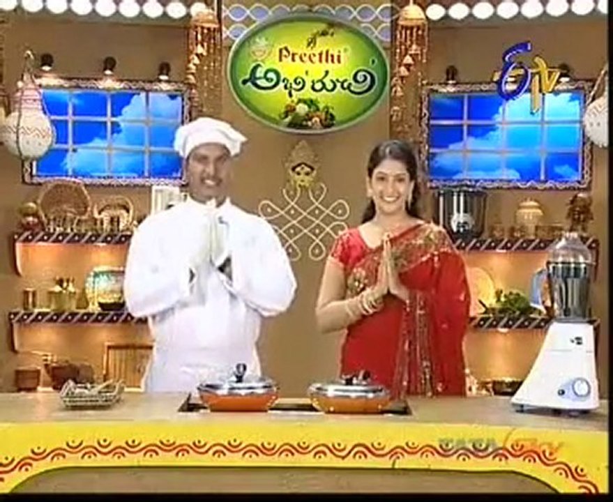 Abhiruchi - Recipes - Carrot Mushroom Curry, Alu Paneer Rolls & Amrutha Palam - 04