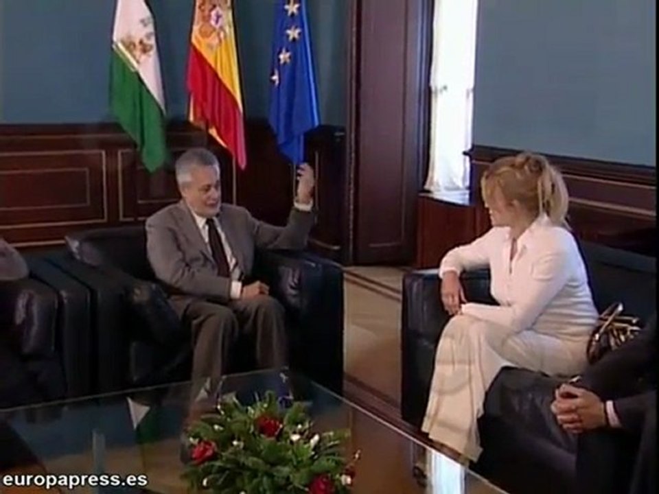 Griñán recibe a la baronesa Thyssen