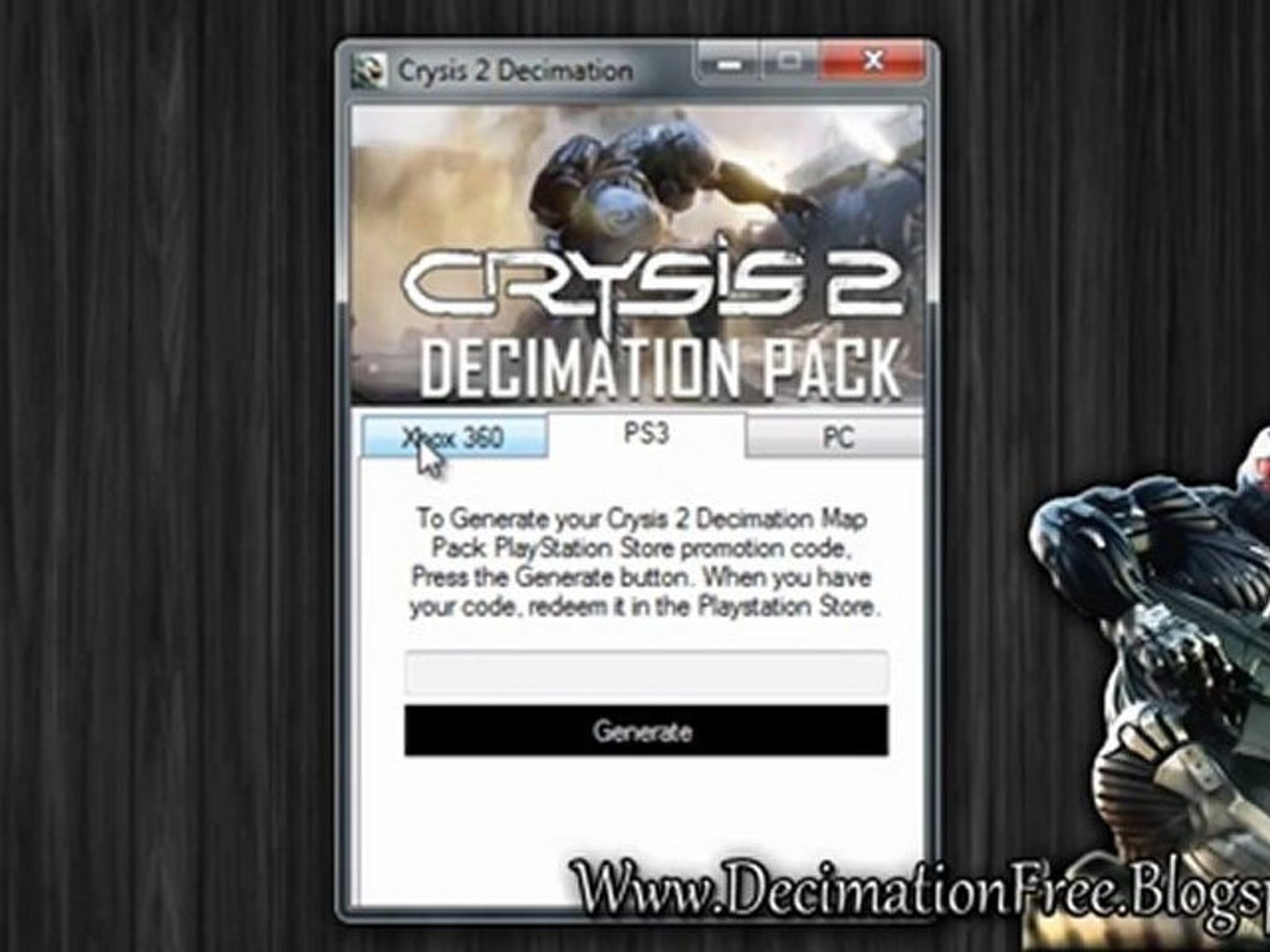Crysis 2 Decimation Map Pack DLC Pack Code Generator - Free Download -  video Dailymotion