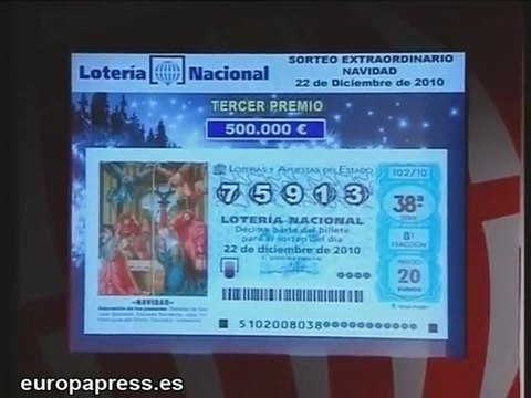 Tercer premio de la Lotería Navidad, el 75.913