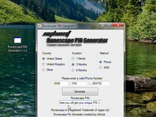 Runescape PIN Membership Generator v.1.2 2011