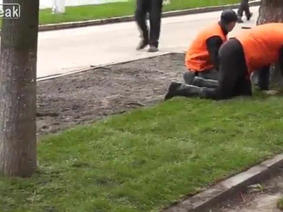 Vladamir Putins verschwinden Rasen.