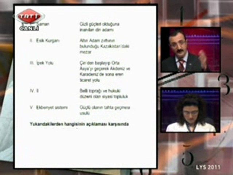 2011 LYS-4 Sosyal Bilimler Sınavı TARİH Testi Soru Çözümleri