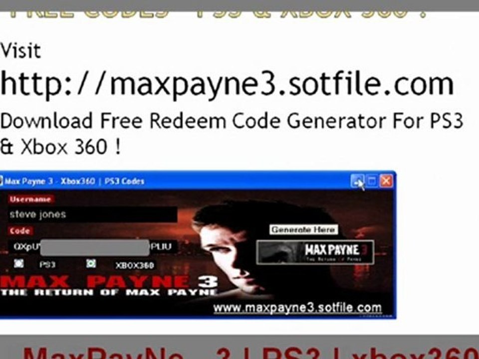 Max Payne 3 Redeem codes