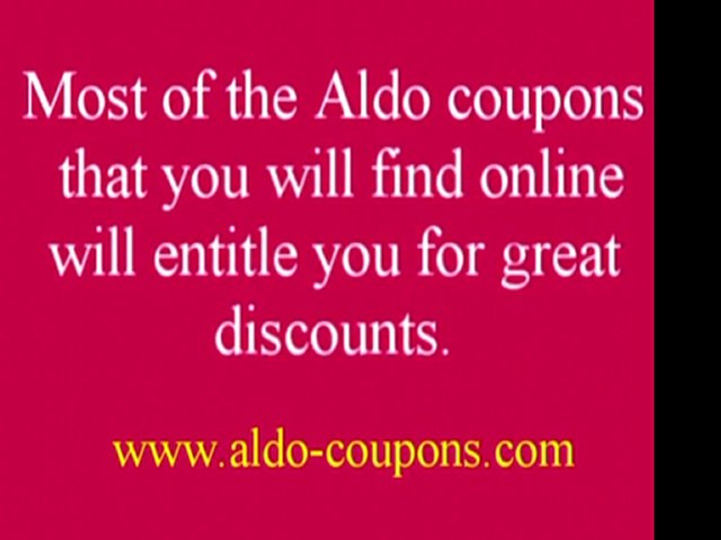 Aldo Coupons Printable for Discounts - video dailymotion