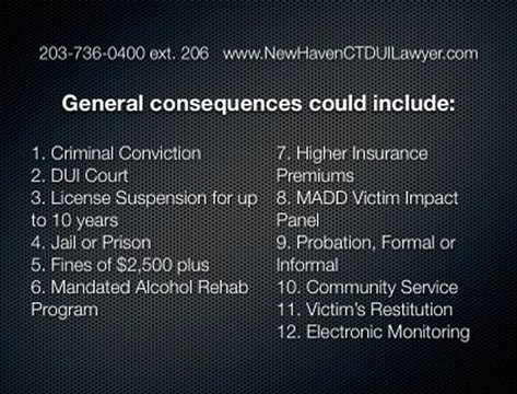 New Haven CT DUI Lawyer | Consequences of a DUI Arrest in CT