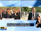 Sarkozy gèle la fermeture des classes en 2012
