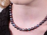 Pure Pearls Black Freshwater Pearl Necklace 8.0-9.0
