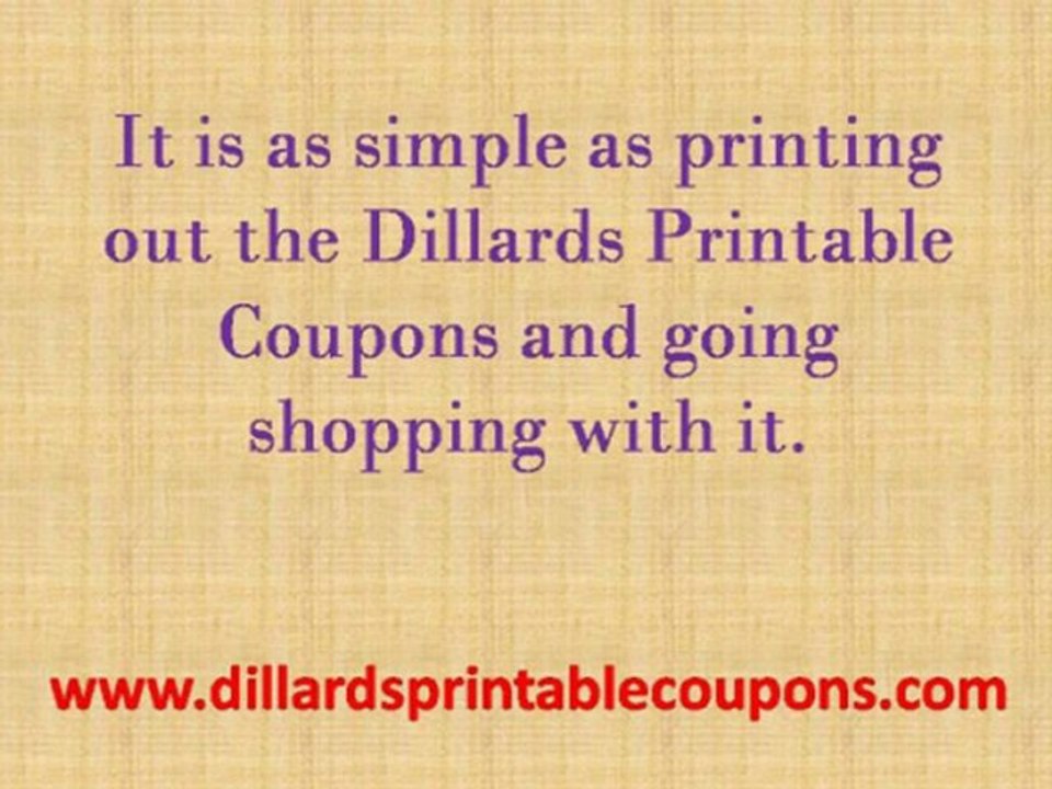 Dillards Printable Coupons: Joy to Have - video Dailymotion