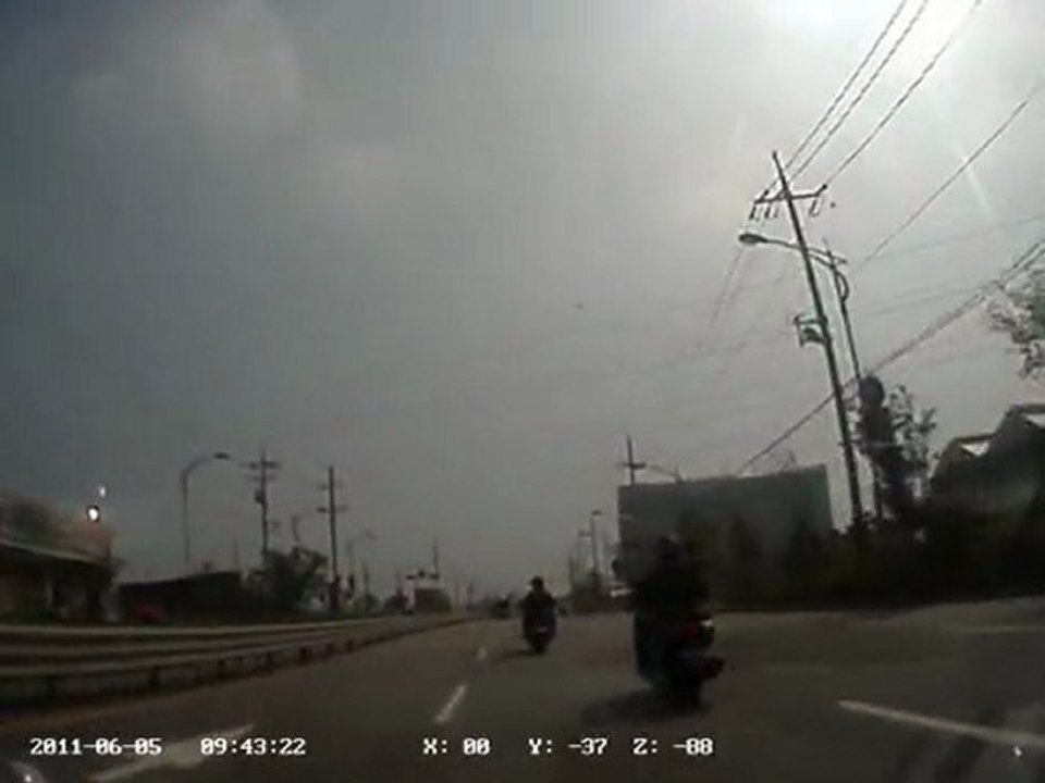 Dash Cam Video einer Motorcycle Crash