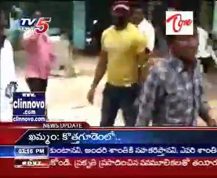 TRS activists attack PRP meeting in Kothagudem