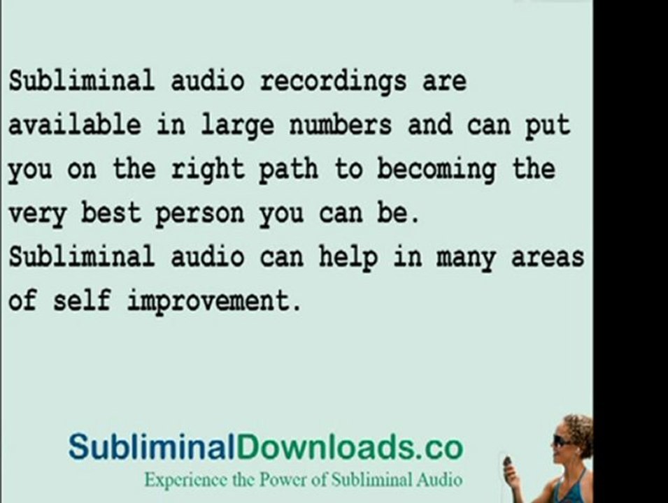Subliminal Audio for Self Improvement
