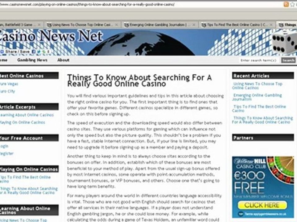 Four brand new articles released on Casino News Net