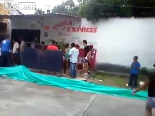 Unfall während einer Motorrad-Rennen