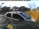 Speeding Car Slams Head On Into Cop 