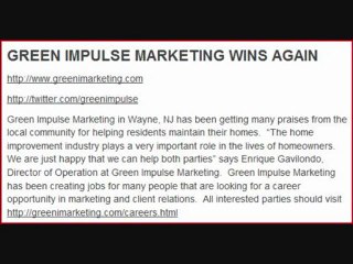 Green Impulse Marketing News in Wayne NJ