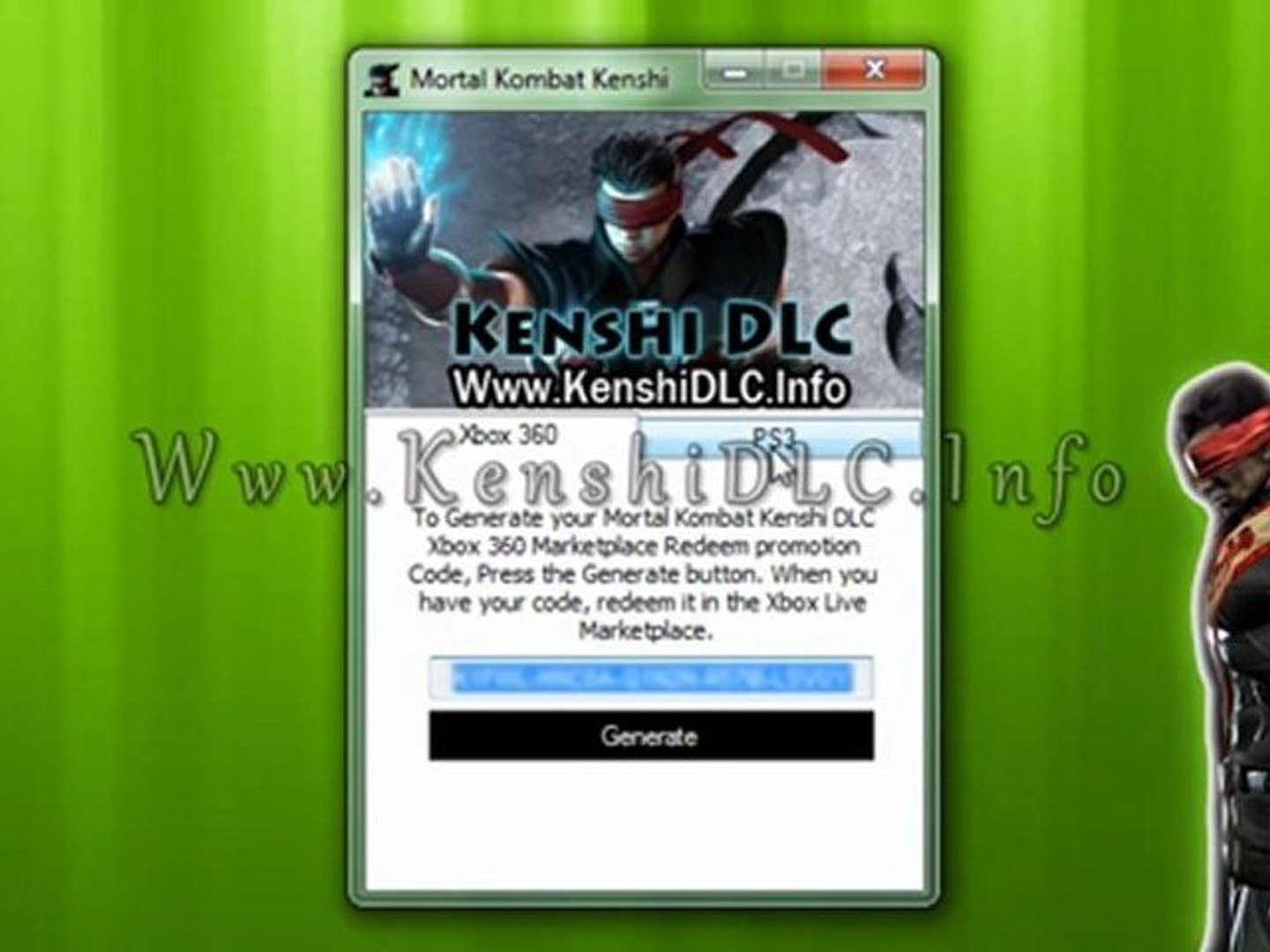 Get Free Mortal Kombat Kenshi DLC keys - Xbox 360 / PS3 Tutorial - video  Dailymotion