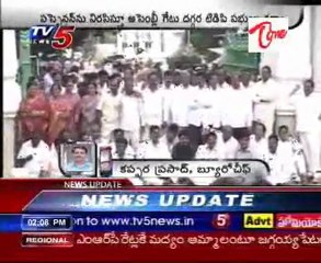 TDP Leaders dharna at Assembly gate No-1, On Suspension from House